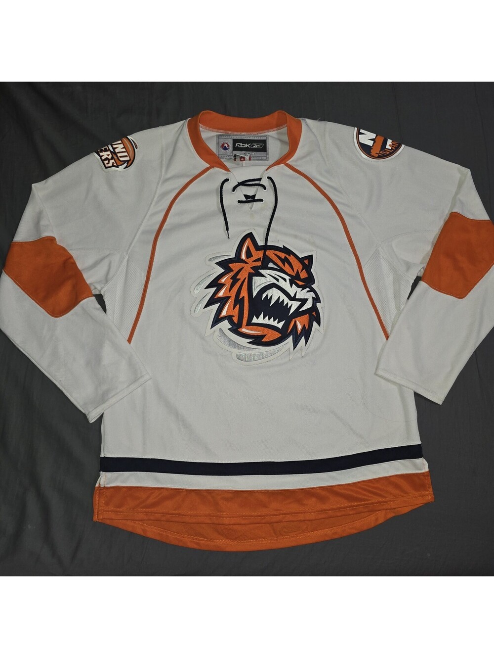 Reebok Bridgeport Sound Tigers AHL Hockey Jersey Islanders White Men's L